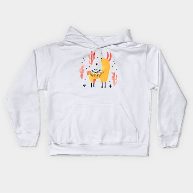 Llama Kids Hoodie by Lidiebug